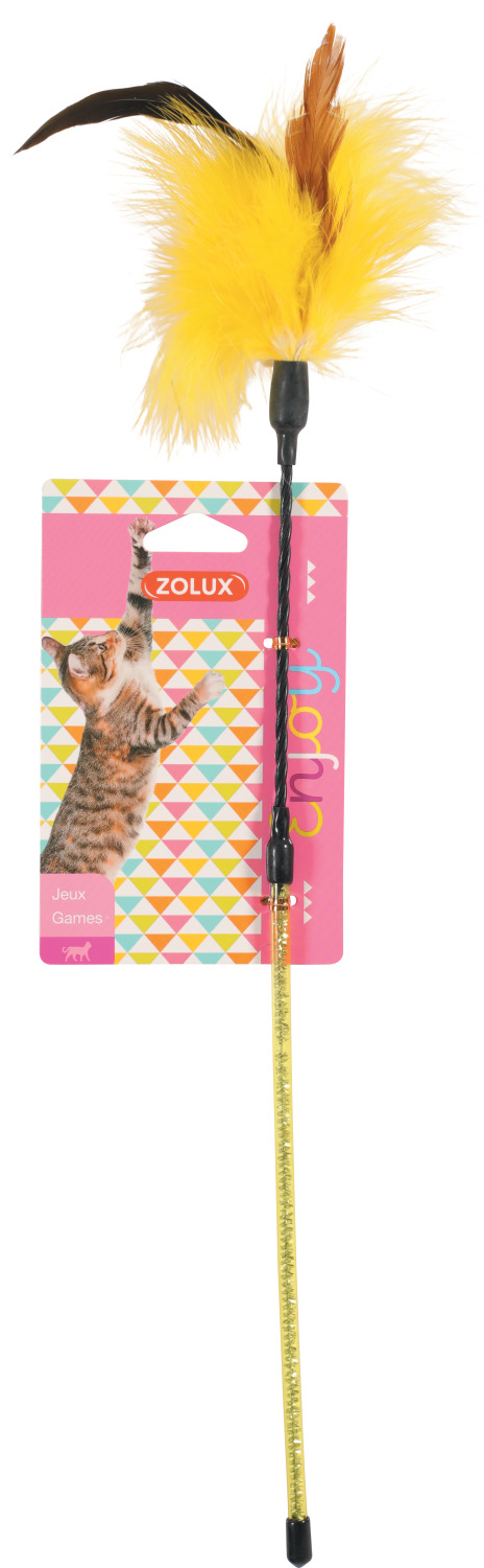 Jouet chat canne plumeau